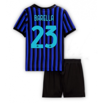 Billige Fotballdrakt Inter Milan Nicolo Barella #23 Replika Hjemmedraktsett Barn 2025-26 Kortermet (med bukser)